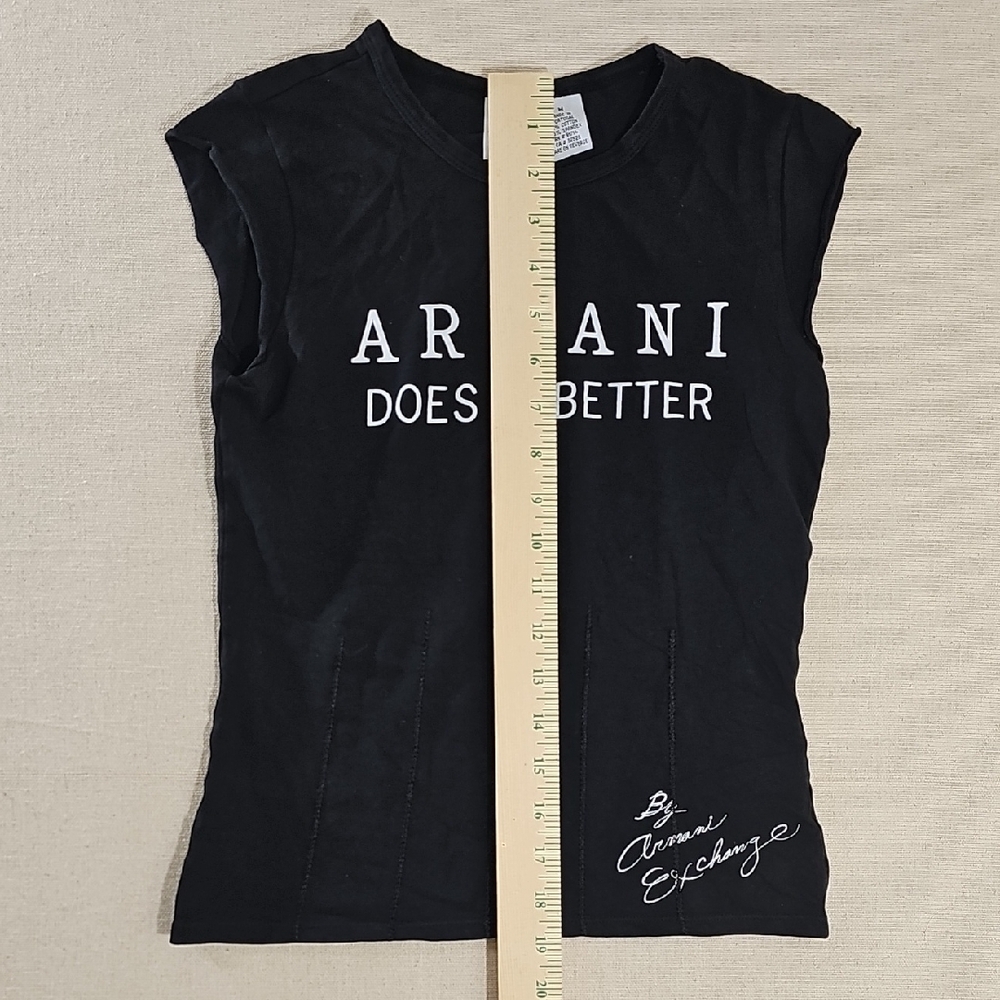 Armani Exchange Black Tee Medium Y2K - Picture 5 of 8